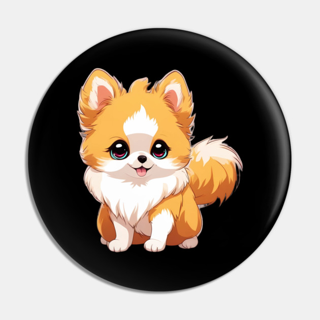 Pawsitively Adorable Anime Pomeranian Dog Pin by animegirlnft