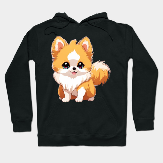 Pawsitively Adorable Anime Pomeranian Dog Hoodie by animegirlnft