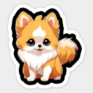 Pawsitively Adorable Anime Pomeranian Dog Magnet