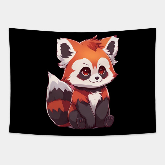 Little Paws Cute Baby Raccoon Tapestry by animegirlnft