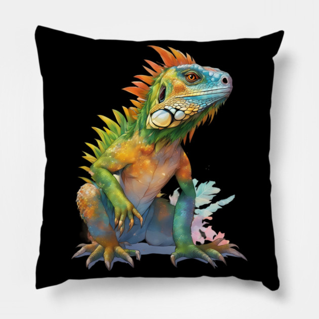 Enigmatic Giant Iguana Pillow by animegirlnft