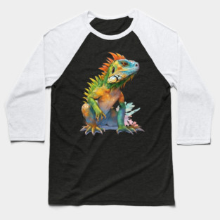 Enigmatic Giant Iguana Baseball T-Shirt