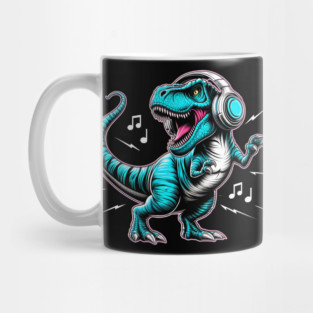 Dancing T-Rex with Headphone Mug