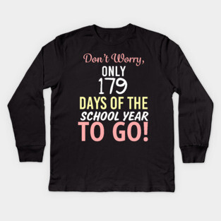 USA Back to School Fun Days Countdown to end of term Kids Long Sleeve T-Shirt