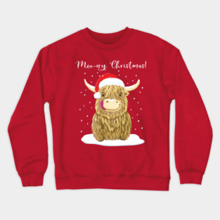 Scottish Highland Cow, Moo-rry Christmas Wee Hamish Crewneck Sweatshirt