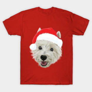 West Highland Terrier Christmas Santa Hat T-Shirt