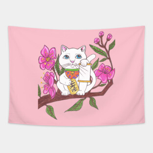 Lucky Cat Tapestry