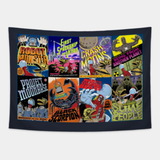 MST3K Science Fiction Collage Tapestry