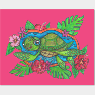Cute Sea Turtle Posters and Art