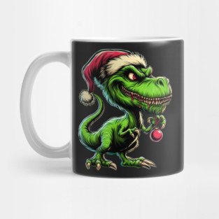 Tyrannosaurus Rex as The Grinch on Christmas Mug