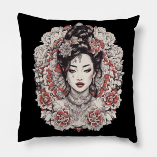 Elegance and Beauty of Asian Girl Pillow