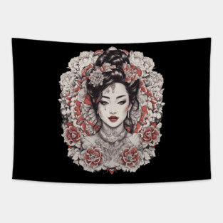Elegance and Beauty of Asian Girl Tapestry