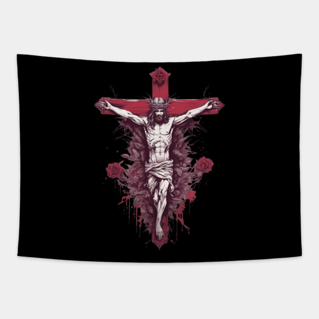 Jesus Christ Forgive As God Forgave You Tapestry by animegirlnft