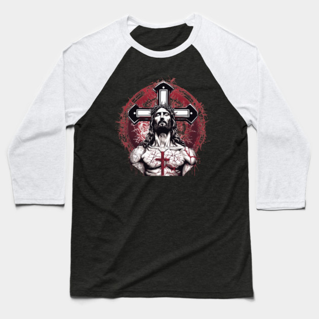 Jesus Christ the Judge of the Living and the Dead Baseball T-Shirt by animegirlnft