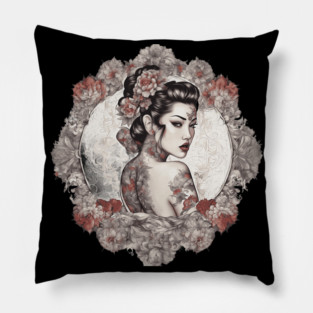Exotic Elegance Asian Beauty Pillow