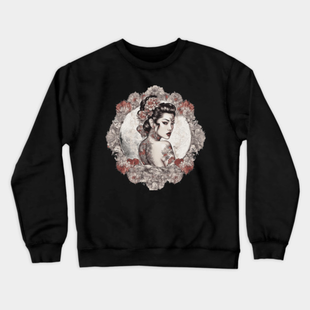 Exotic Elegance Asian Beauty Crewneck Sweatshirt by animegirlnft