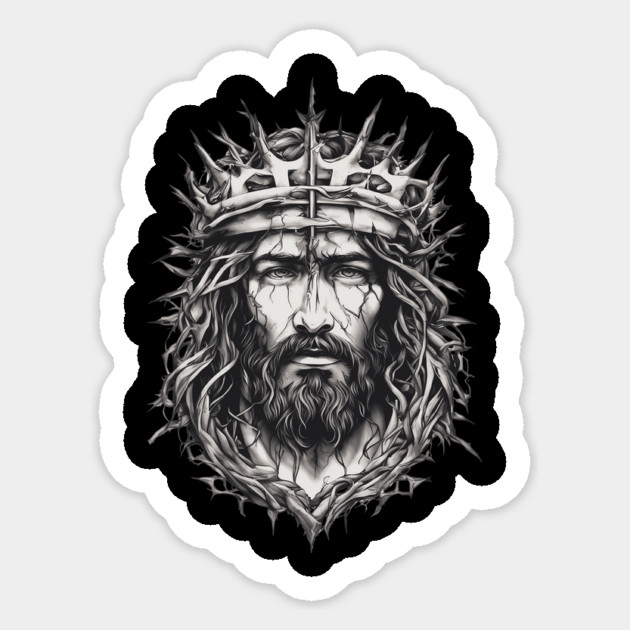 Jesus Christ the King of Kings Sticker by animegirlnft