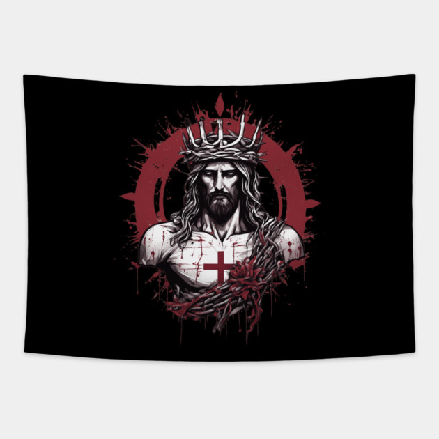 Jesus Christ the Way the Truth and the Life Tapestry by animegirlnft