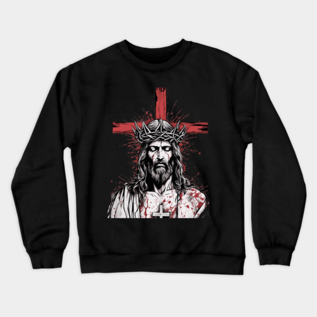 Jesus Christ the Beginning and the End Crewneck Sweatshirt by animegirlnft