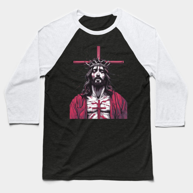 Jesus Christ the Ruler of God's Creation Baseball T-Shirt by animegirlnft