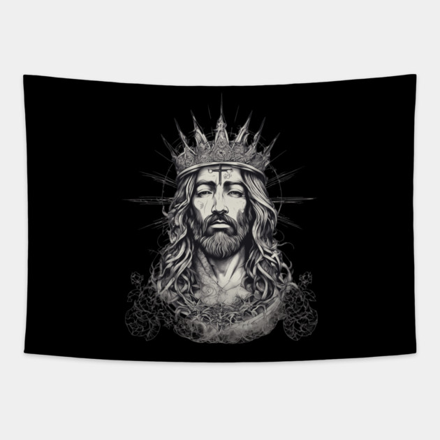 Jesus Christ the Holy and True Tapestry by animegirlnft