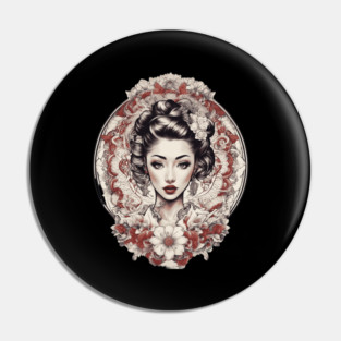 Enchanting Asian Elegant Woman Pin