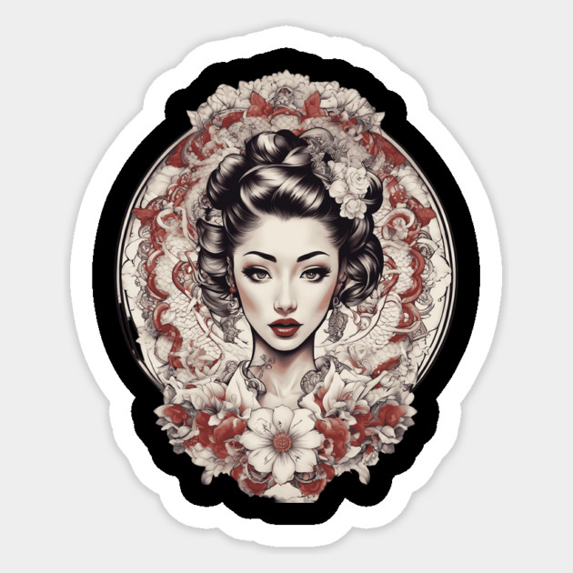 Enchanting Asian Elegant Woman Sticker by animegirlnft