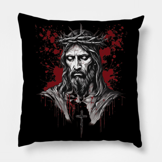 Jesus Christ the Resurrection and the Life Pillow by animegirlnft