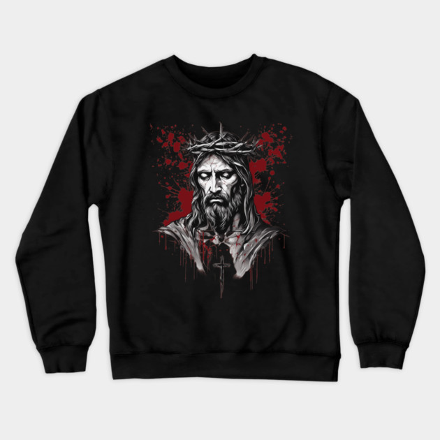 Jesus Christ the Resurrection and the Life Crewneck Sweatshirt by animegirlnft