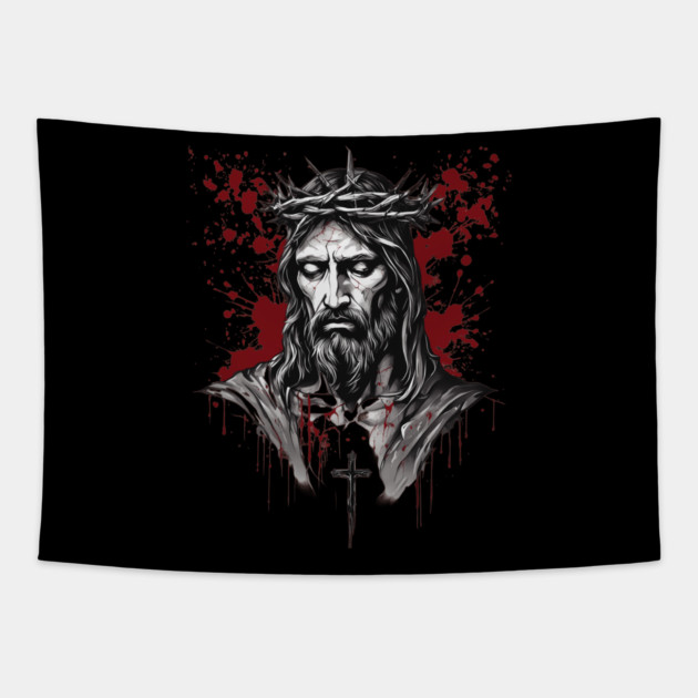 Jesus Christ the Resurrection and the Life Tapestry by animegirlnft