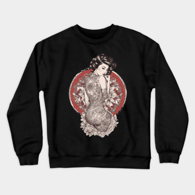 Mystical Graceful Asian Lady Crewneck Sweatshirt by animegirlnft