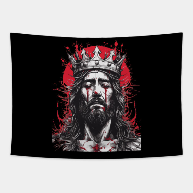 Jesus Christ the Man of Sorrows Tapestry by animegirlnft