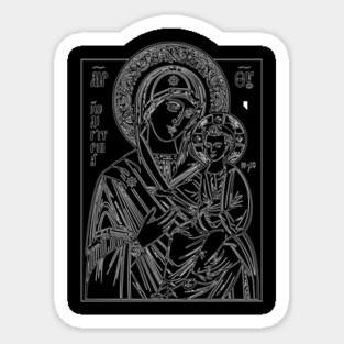 Icon of Virgin Mary and Jesus Sticker
