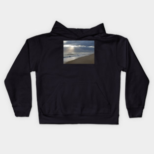 Early morning on the beach at Nags Head, North Carolina Outer Banks. Kids Hoodie