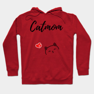 Catmom design with cute cat and hearts Hoodie