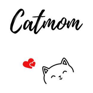 Catmom design with cute cat and hearts T-Shirt