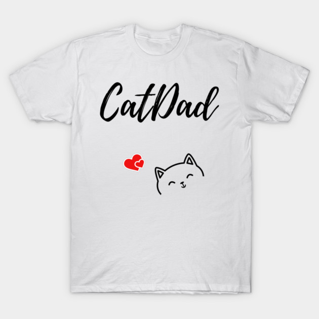 Catdad design with cute cat and hearts T-Shirt by KJ PhotoWorks &amp; Design
