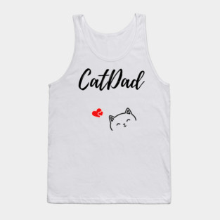 Catdad design with cute cat and hearts Tank Top