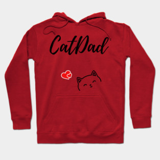 Catdad design with cute cat and hearts Hoodie