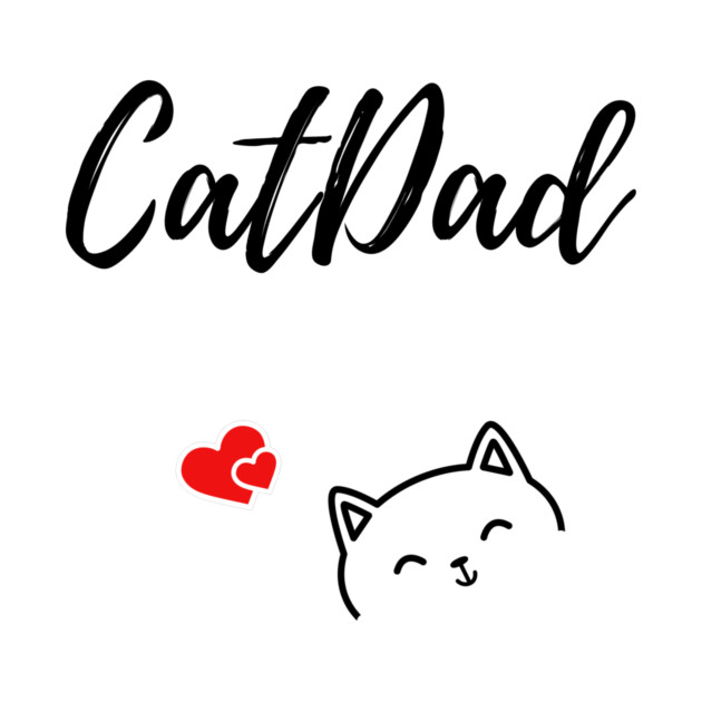 Catdad design with cute cat and hearts by KJ PhotoWorks &amp; Design
