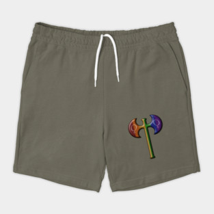 Rainbow Colored Lesbian Pride Labrys with Female Gender Symbols Shorts