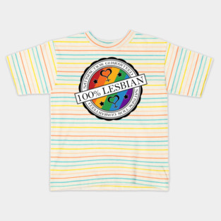 100% Satisfaction Guaranteed Lesbian Pride Rainbow Stamp of Approval Kids T-Shirt