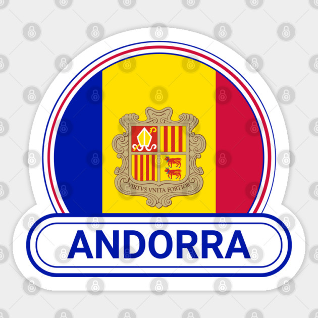 Andorra Country Badge - Andorra Flag Sticker by Yesteeyear