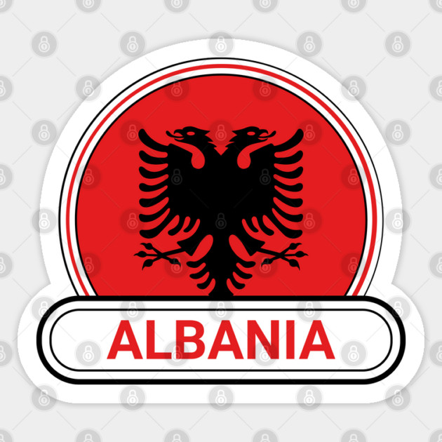 Albania Country Badge - Albania Flag Sticker by Yesteeyear