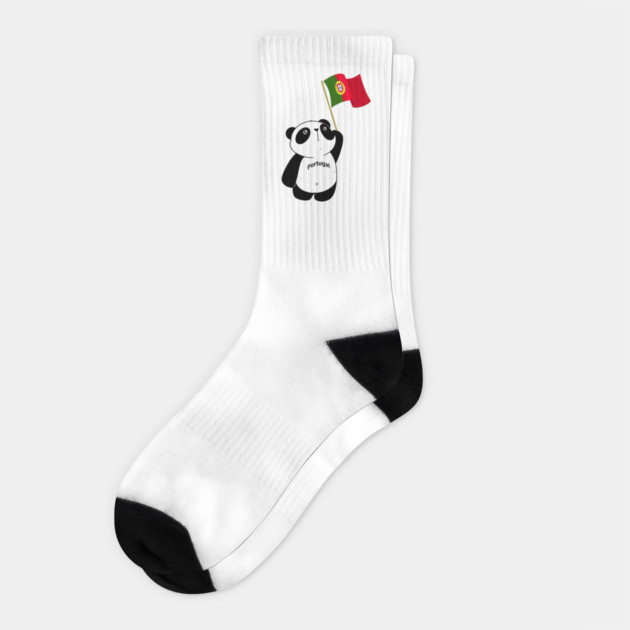 Portugal Portuguese Flag and Panda design Socks by Luxinda