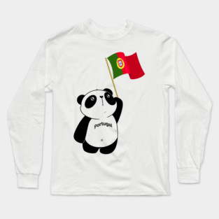Portugal Portuguese Flag and Panda design Long Sleeve T-Shirt