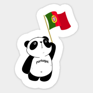 Portugal Portuguese Flag and Panda design Sticker