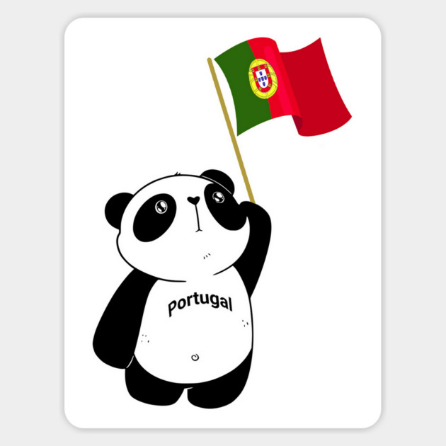 Portugal Portuguese Flag and Panda design Magnet by Luxinda