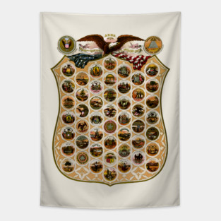 1876  United States and Territories Coat of Arms Tapestry