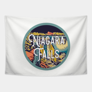Niagara Falls Vintage Travel Decal Tapestry